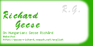 richard gecse business card