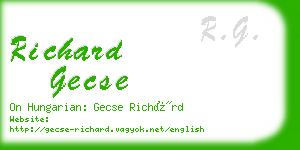 richard gecse business card